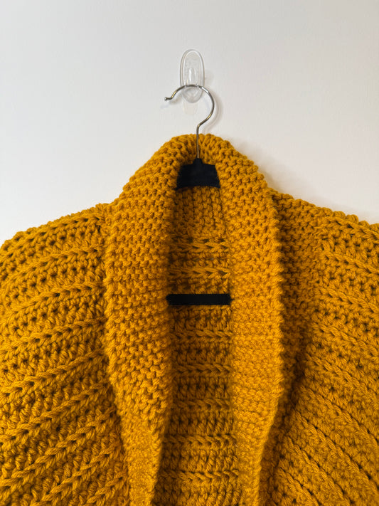 The Resolution Cardigan-Mustard and Navy