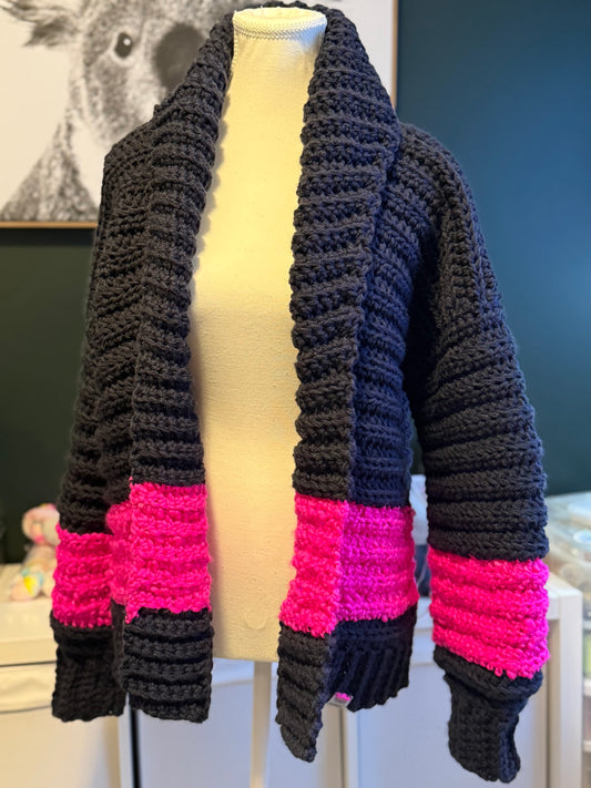 The Resolution Cardigan- Blue & Pink