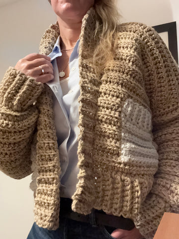 The Resolution Cardigan- Brown & Blue