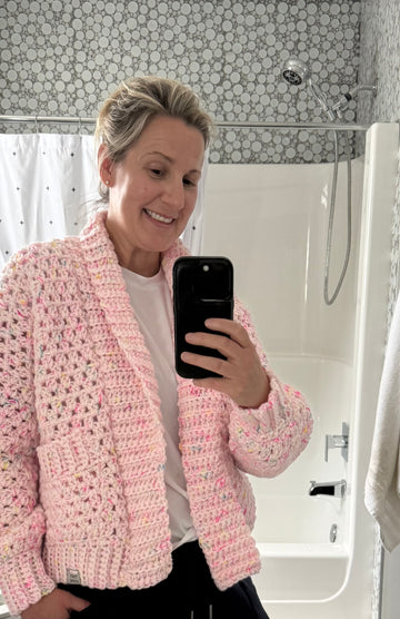 The Essential Ease Cardigan- Pops of Pink