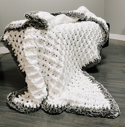 The Waffle Blanket Faux Fur Trim Luxe